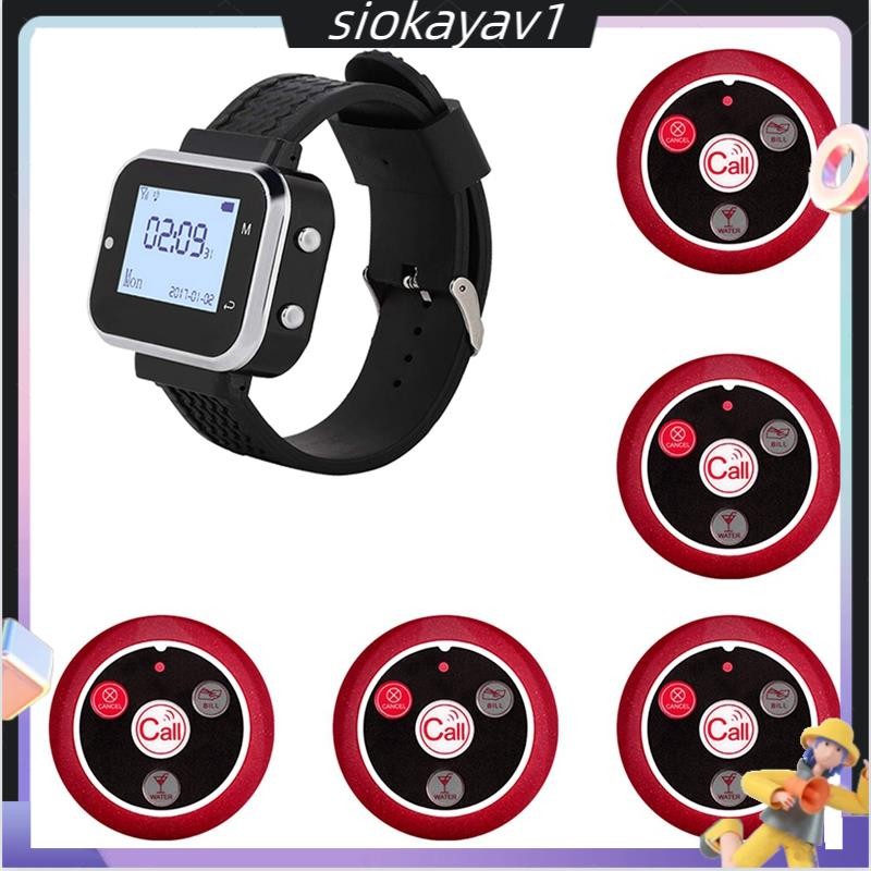 5 Call Button 1 Wrist Watch Pager Restaurant Wireless Calling System ...