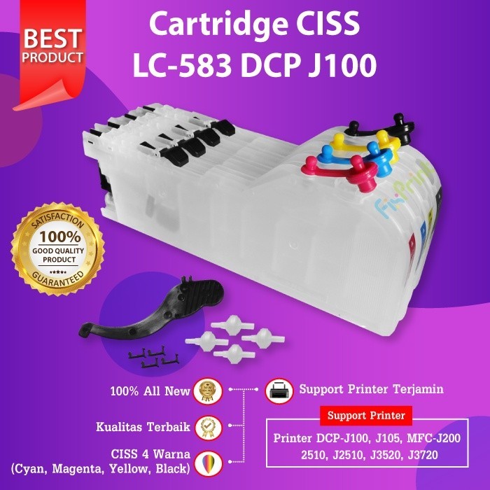 FixPrint CISS Infus LC583 LC539 LC103 Printer J100 J3520 J3720 J2510 Panjang - Gambar 2