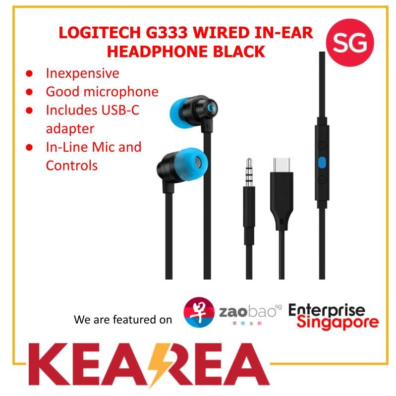 Logitech G333 Gaming Earphones with dual audio drivers, in-line mic and ...