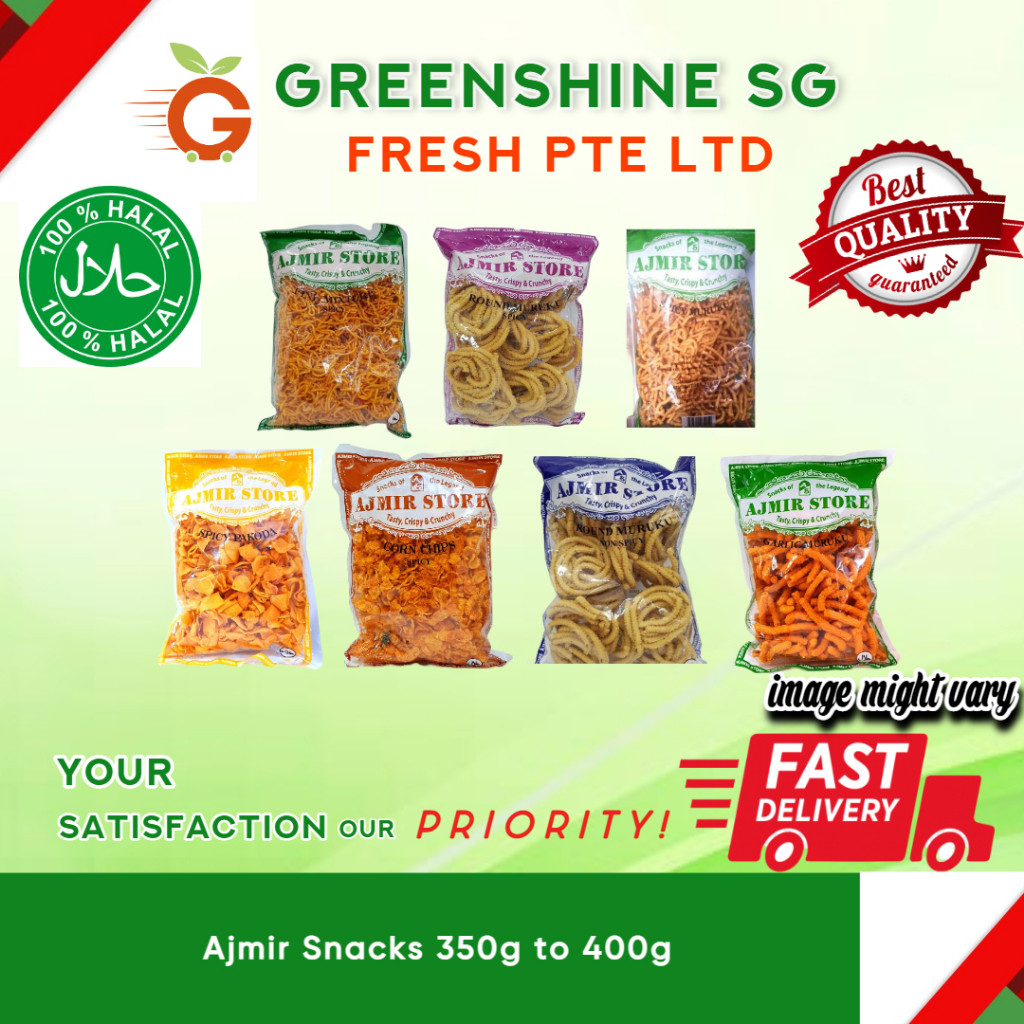 [Greenshinesg] Ajmir Snacks Spicy Murukku | corn chips | Spicy Pakoda ...