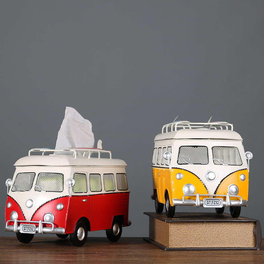 Creative Iron Retro Volkswagen Bus Tissue Box American Style Paper Box ...
