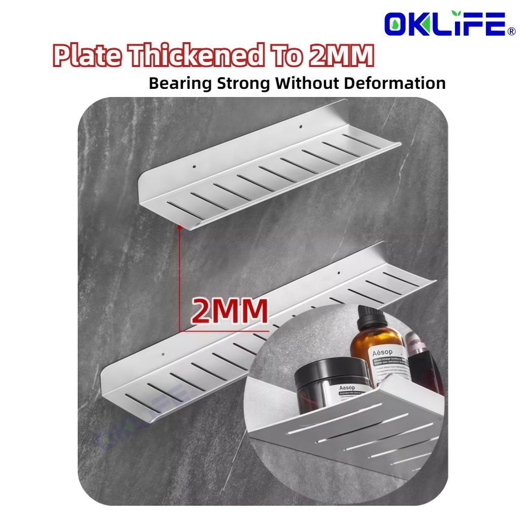 Wall-Mounted Faucet Cosmetic Storage Rack Mirror Front Shelf Punch-Free Bathroom Accessories view 8