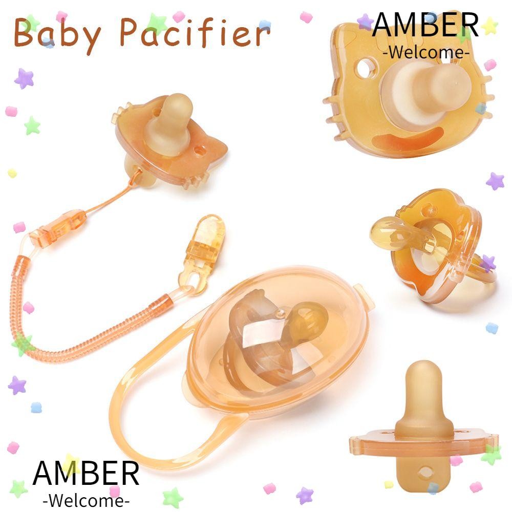 AMBER Baby Pacifier Gorgeous Day And Night Type Cartoon Animals Safety ...