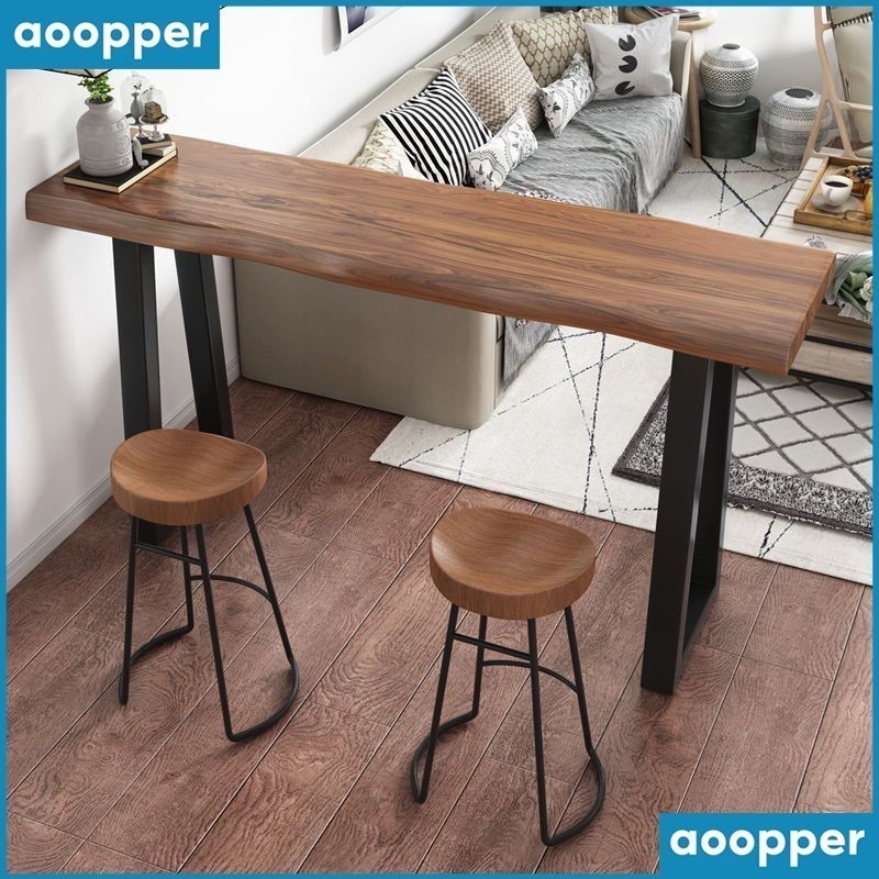 Solid Wood Bar Table Home Balcony Wall Long Table Commercial Bar Table ...