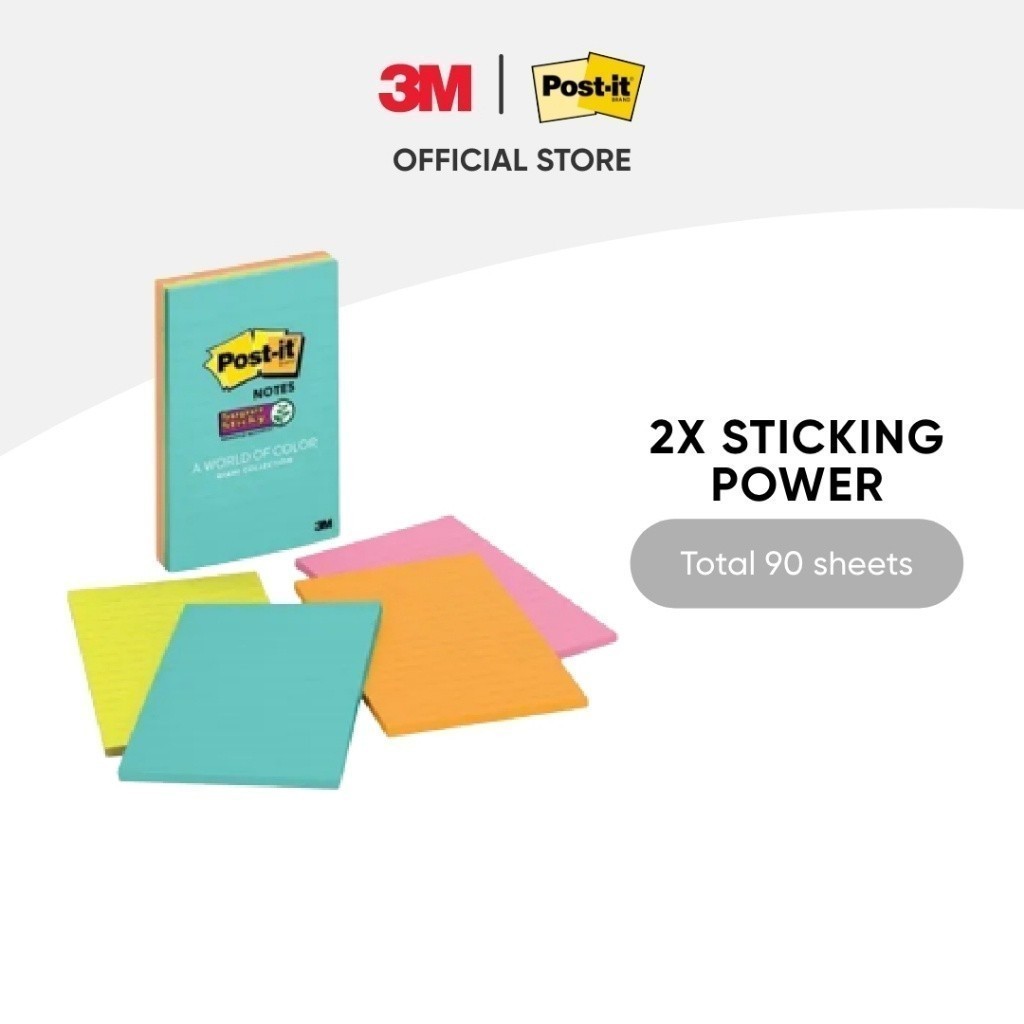 3M™ Post-it® Super Sticky Notes, 660S-2, Lined, 90 sheets/pack, 4 x 6 ...