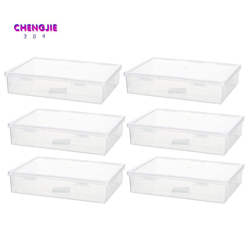 6 Pcs Plastic Storage Box with Lid Multipurpose Craft Organizer Plastic ...