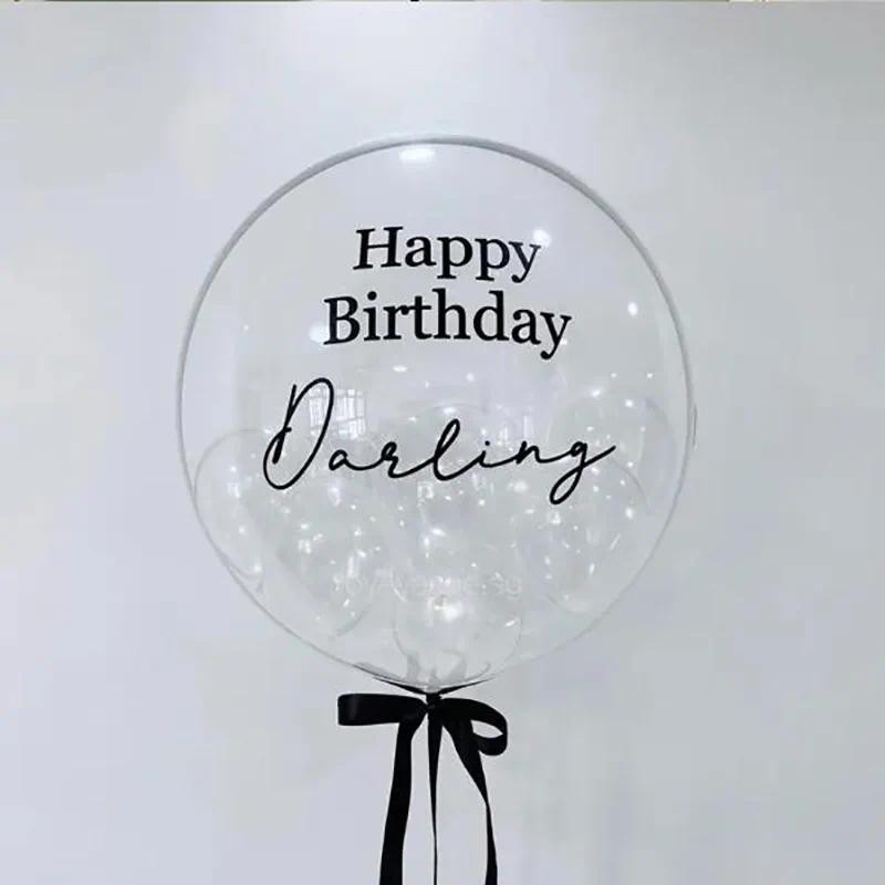 18/36inch Personalized Balloon Stickers Gold Bubble Balloons Sticker ...