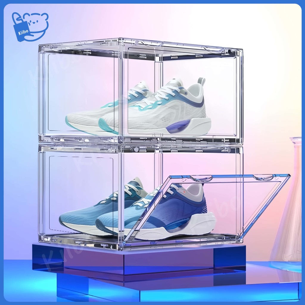 【Ready Stock】Acrylic Shoe Box Foldable Shoe Rack Folding Cabinet ...