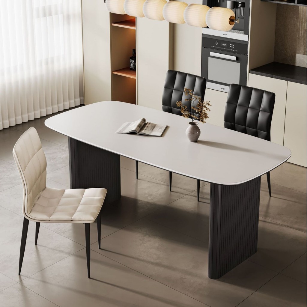 Stone Plate Dining Tables and Chairs Set Solid Wood Dining Table ...