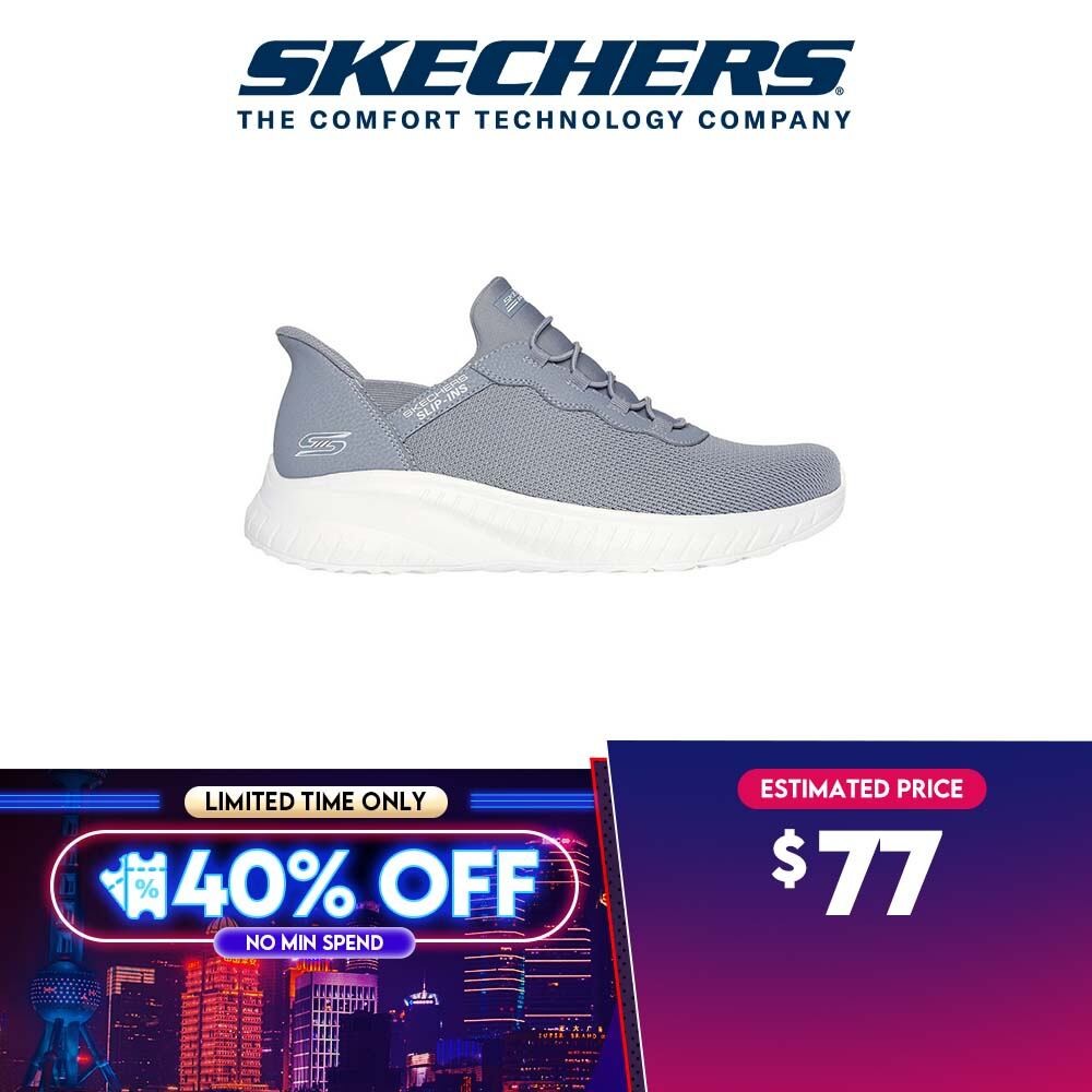Skechers Men Slip ins BOBS Sport Squad Chaos Daily Hype Casual Shoes 118300 GRY Memory Foam Shopee Singapore