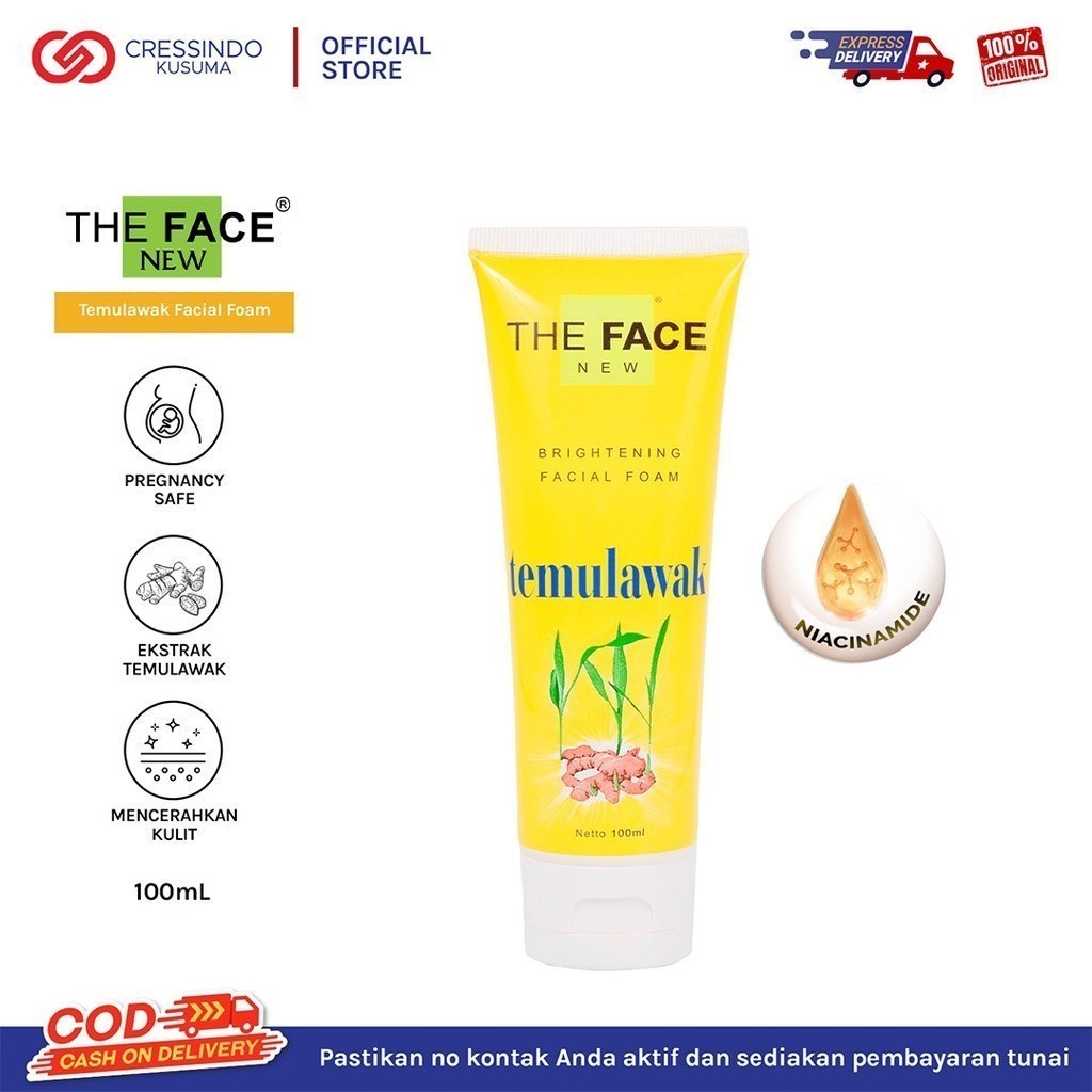 THE FACE Brightening Facial Foam Temulawak 100ml / Merah Jingga Official - Gambar 2