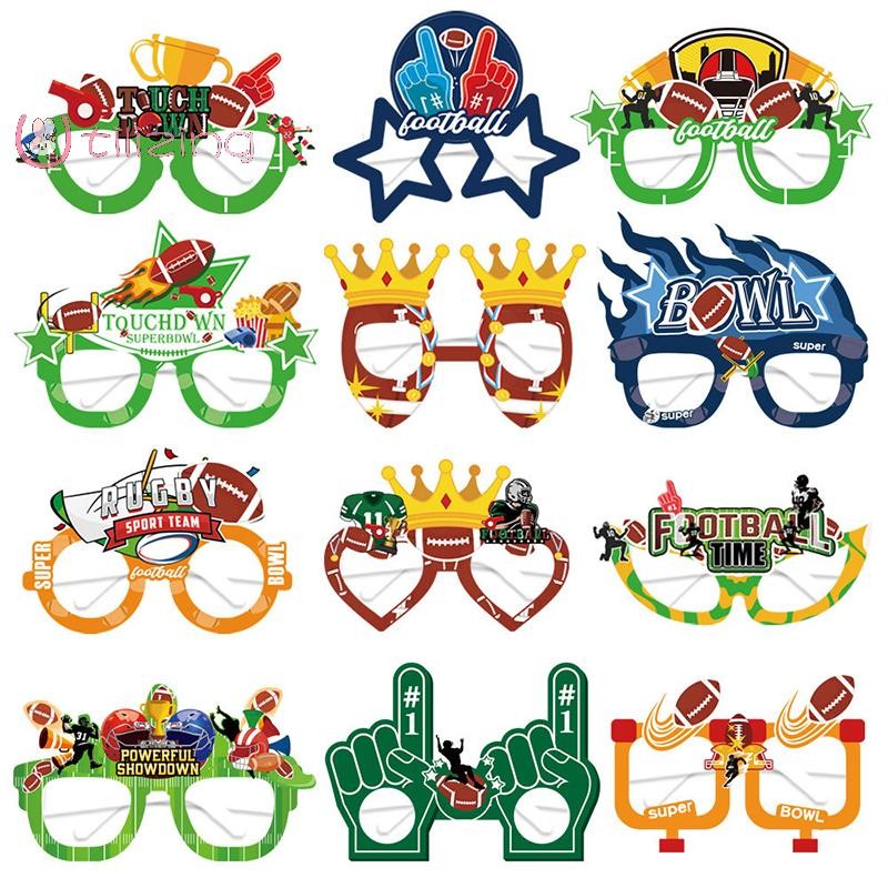 [UtilizingS] 12Pcs 2025 New Super Bowl Paper Glasses Children Adult