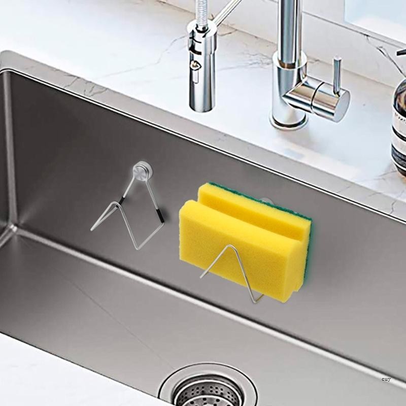CUY Magnetic Sponge Holder for Kitchen Sink Stainless Steel Drain Rack ...