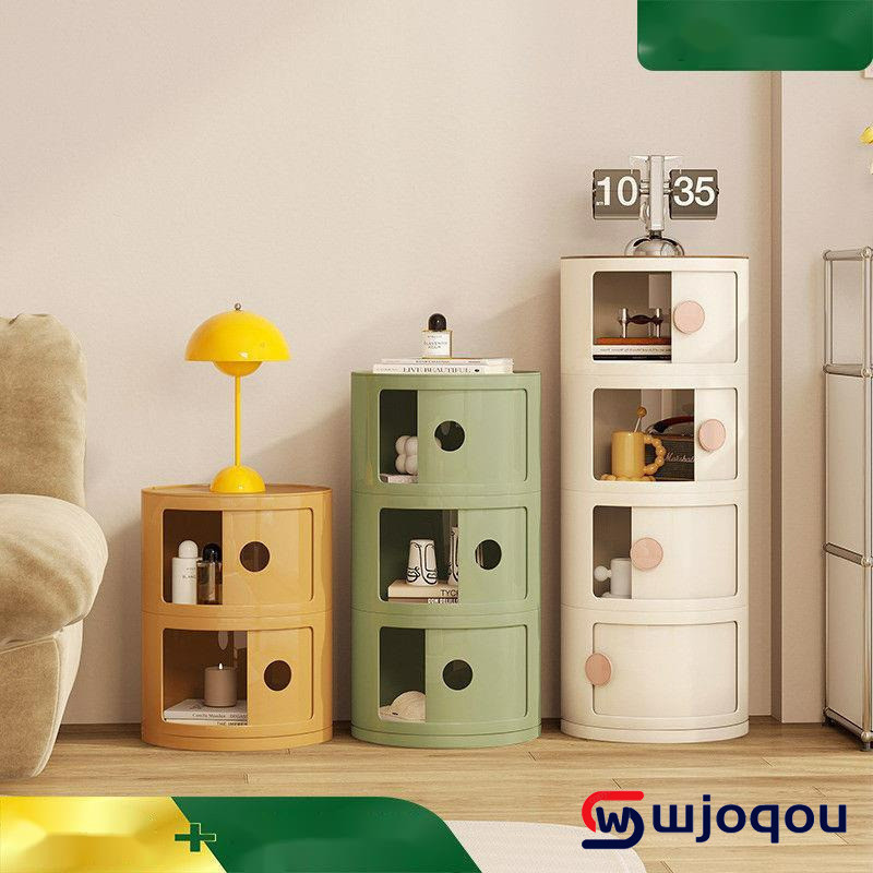 WJ Northern Europe Storage Cabinet Round Chest Drawers Bedside Table ...