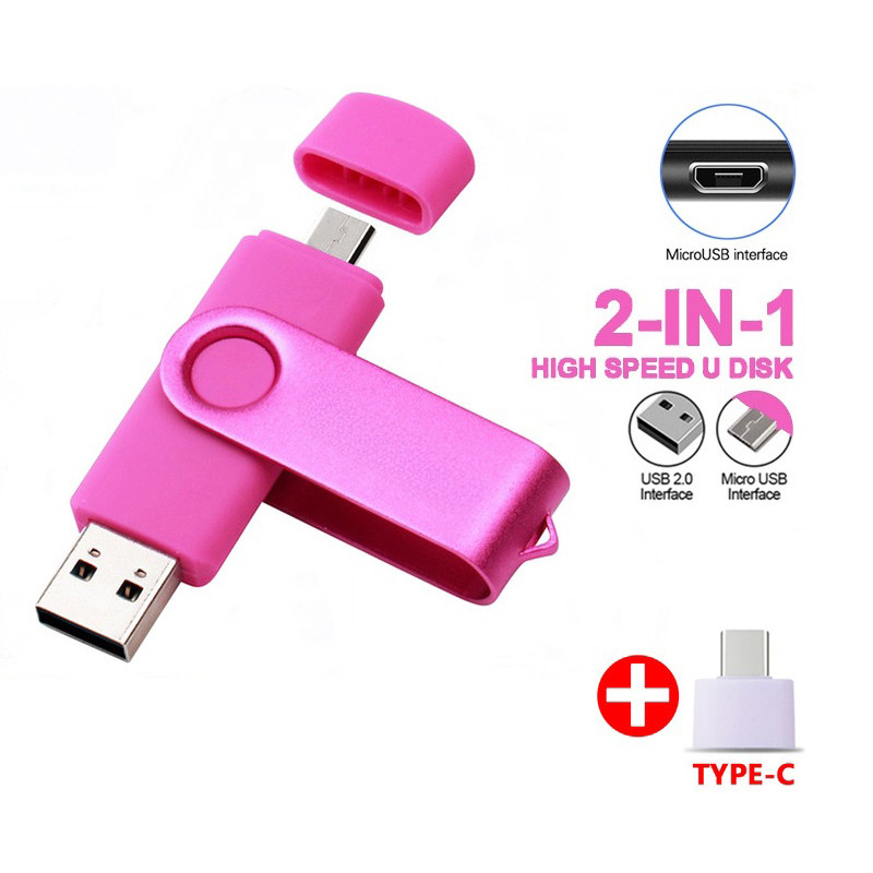 Pink USB Flash Drive Android OTG 2in1 Usb 2.0 4GB 8GB 512gb 256gb 1TB ...