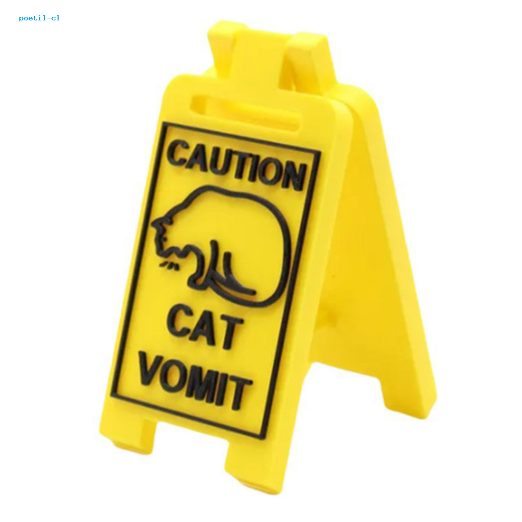 Cat Vomit Caution Sign, 2 Pack Cat Vomit Sign, Caution Sign