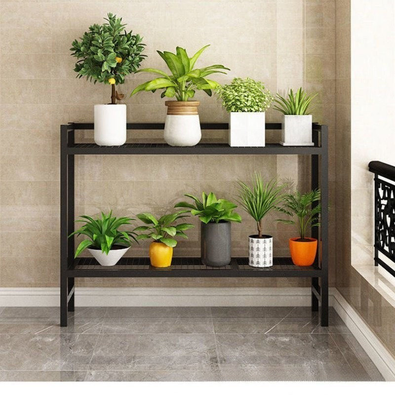 【SG local send】BOYKA Flower Rack Cast Iron Metal Plant Stand 2 Tiers ...