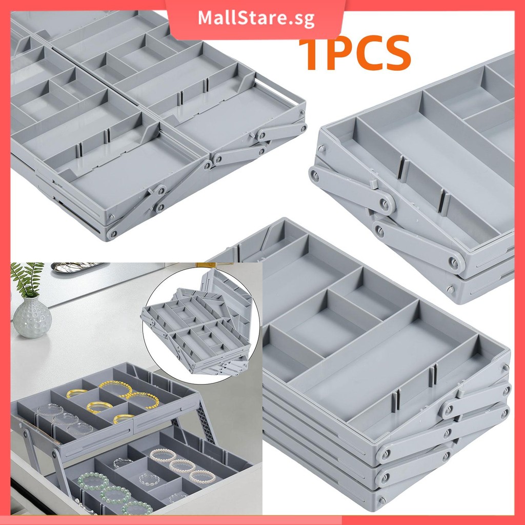 2/3 Tier Collapsible Drawer Organizer Multi Level Drawer Organizer with ...