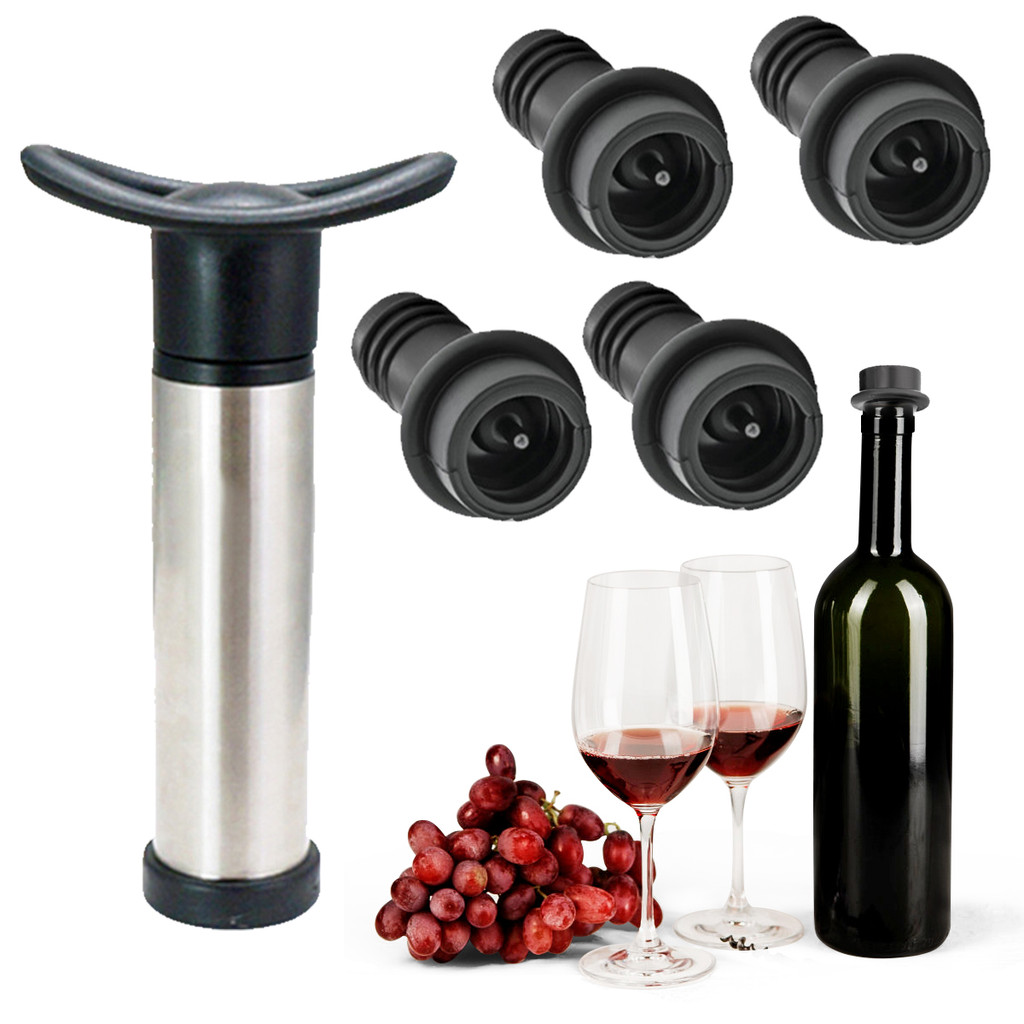 【Ilisland】1Set Wine Stopper with Vacuum Wine Pump Wine Preserver ...
