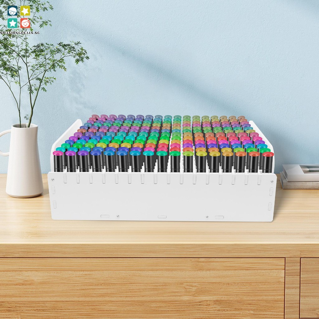 204 Holes Marker Pen Storage Rack Marker Pen Organizer Holder Colored ...