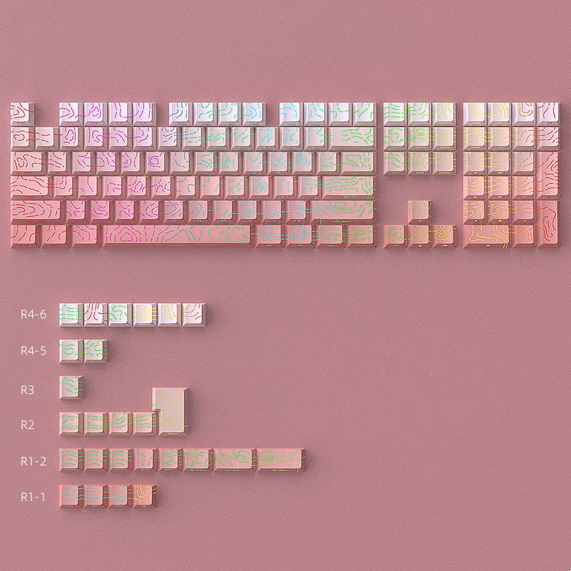 Keycap Set Contour Cherry Profile PBT Keycaps Shine Through Mechanical ...