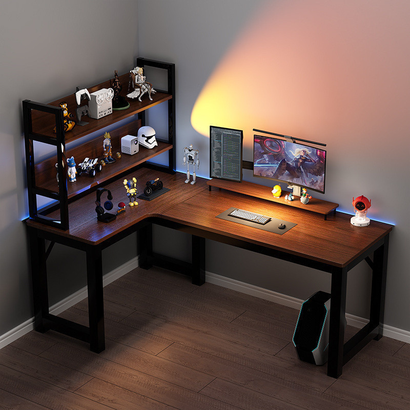 Corner L Shape Computer Table Gaming Table Carbon Fibre Office Table ...