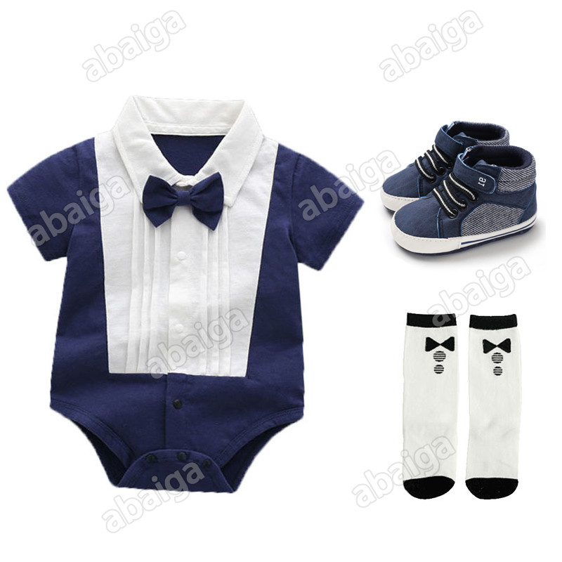 Baby Boss Outfit for Boy Year Old Gentleman Short Sleeve Baby