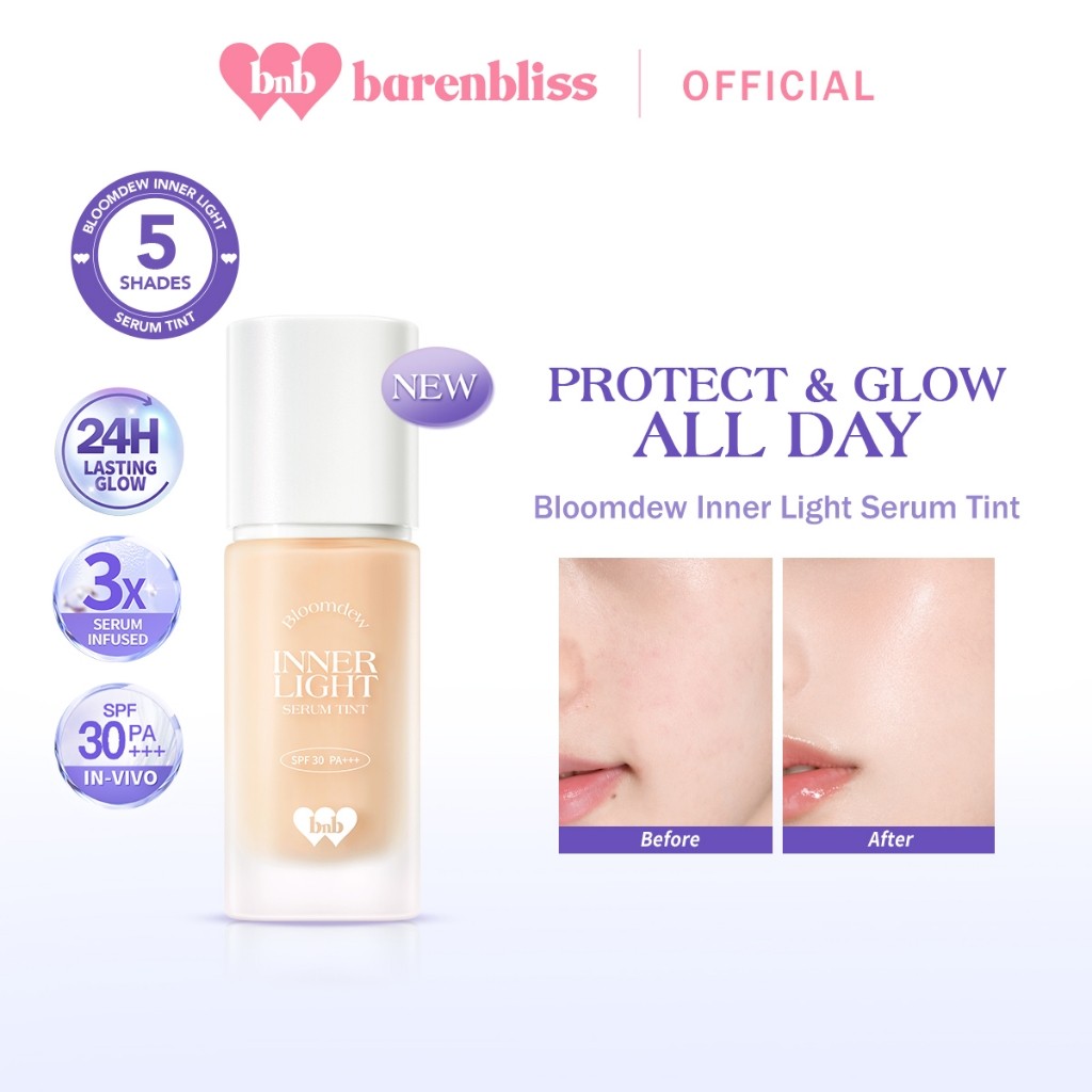 BNB Bloomdew Inner Light Serum Tint 30ml Glowy & Dewy Finish SPF 30 PA++++ / Merah Jingga Official - Gambar 2