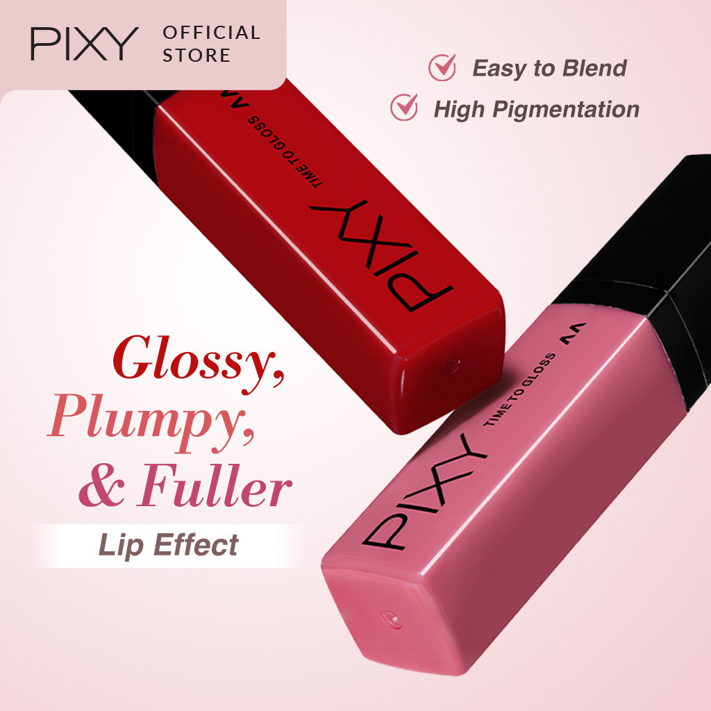 PIXY Time To Gloss - Pigmented Lip Gloss 6 Shade / Merah Jingga Official - Gambar 2