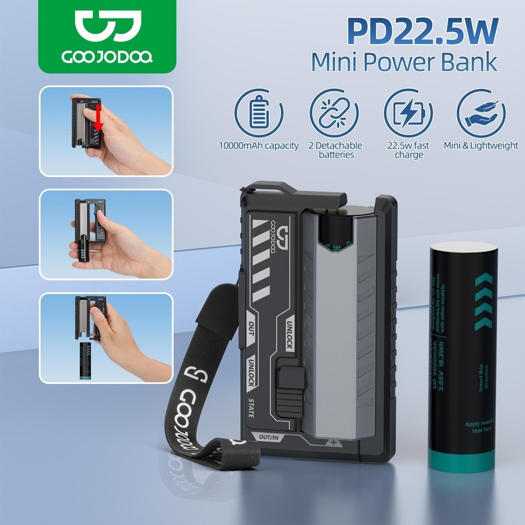 GOOJODOQ 22.5w 10000Mah Portable Power Bank Two Batterie Mecha ...