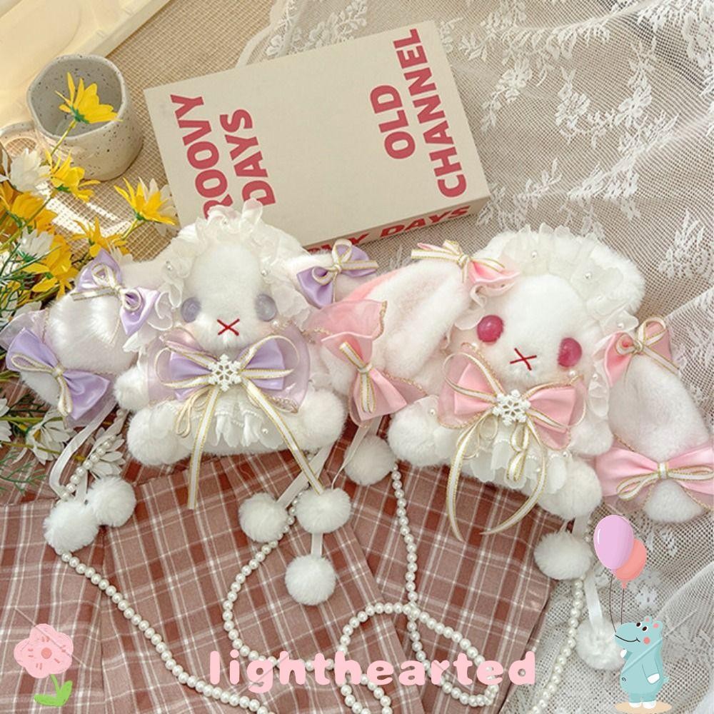 LIGHTHEARTED Plush Bag, Bunny Kawaii Shoulder Bag, Sweet Long-eared ...