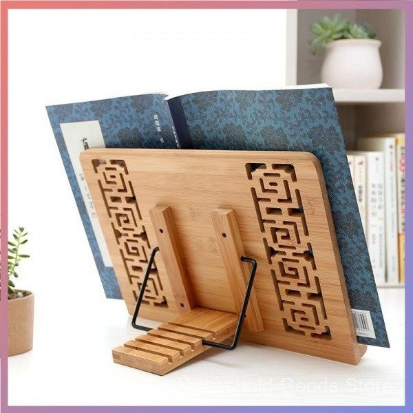 Student Book Shelf Book Rest Reading Rack Wooden Multifunctional Bamboo ...