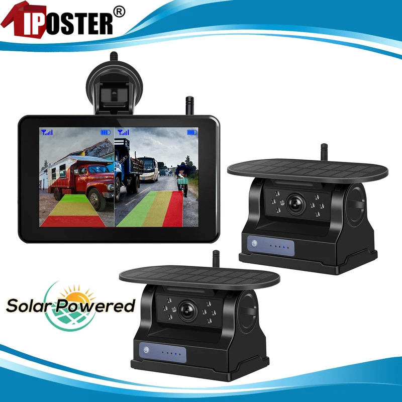 iPoster Wireless Solar Powered Energy Magnet Reverse Backup Camera with ...