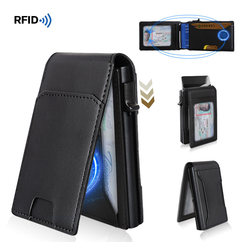 Card Holders For Men Anti Theft Brush RIFD Automatic Pop Up Credit Card ...