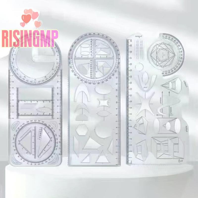 [risingmpS] 1PCS Multi Functional 360 ° Movable Geometric Drawing Ruler ...