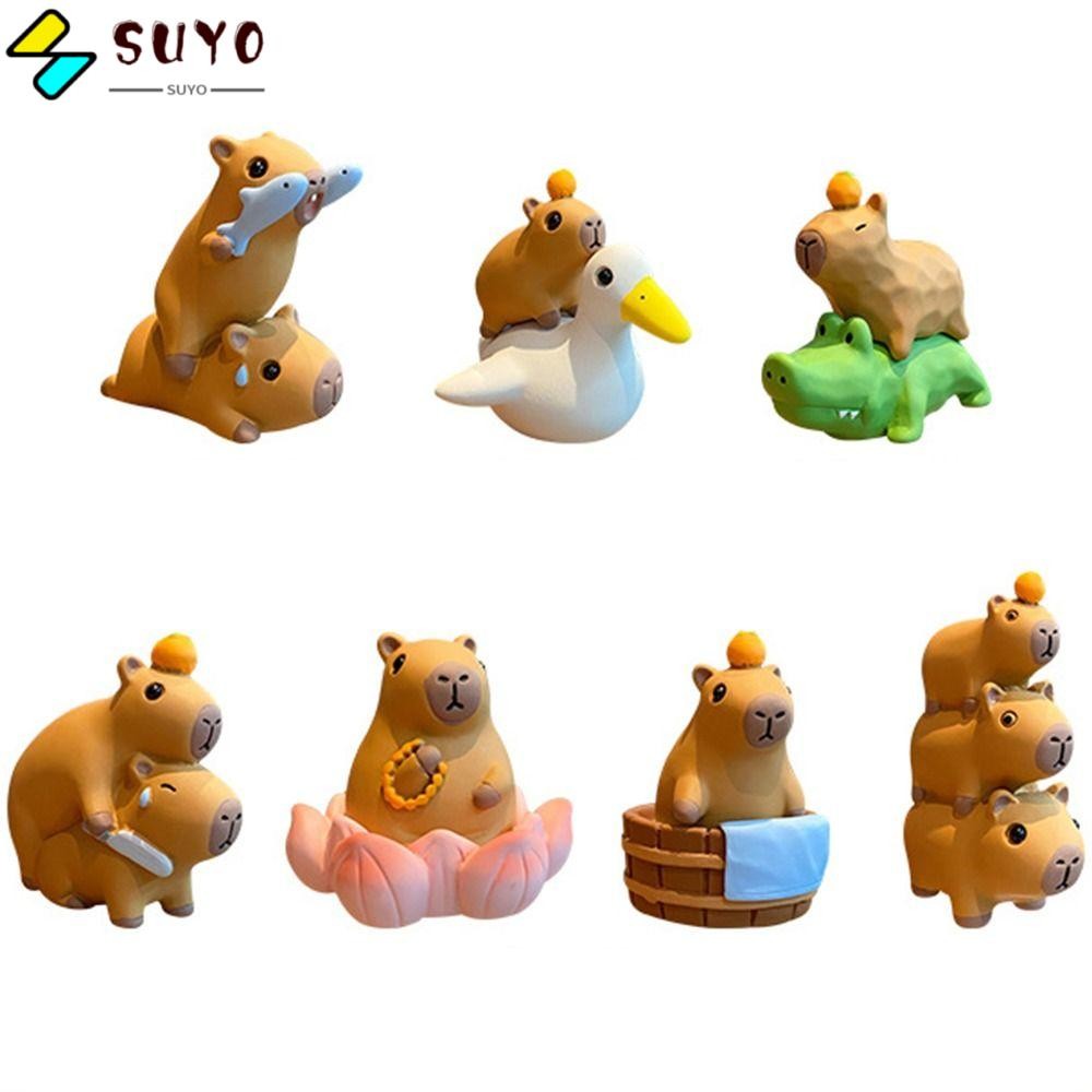 SUYO Capybara Resin Ornaments, Resin Cute Capybara Model Figure, Car ...