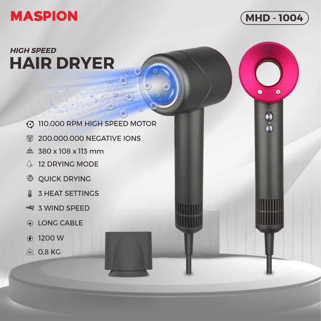 Maspion Hair Dryer Pengering Rambut Kecepatan Tinggi MHD-1004 - Gambar 2
