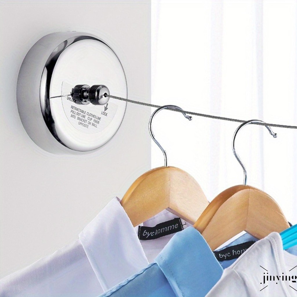 Invisible Drying Clothesline with Heavy Duty Adjustable Rope Clothes ...
