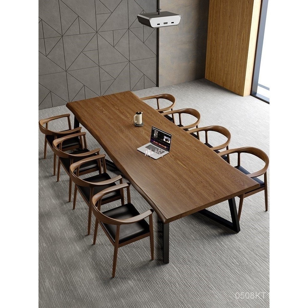 K Cage1Nordic Large Solid Wood Conference Table Long Table and Chair ...