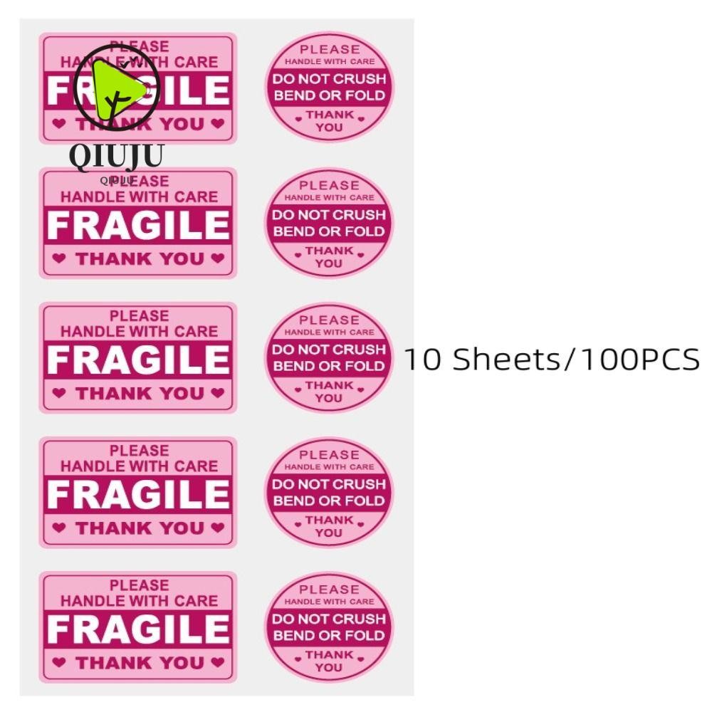 2024 QIUJU 100PCS Fragile and Vulnerable Items, Paper Multicolour Label ...