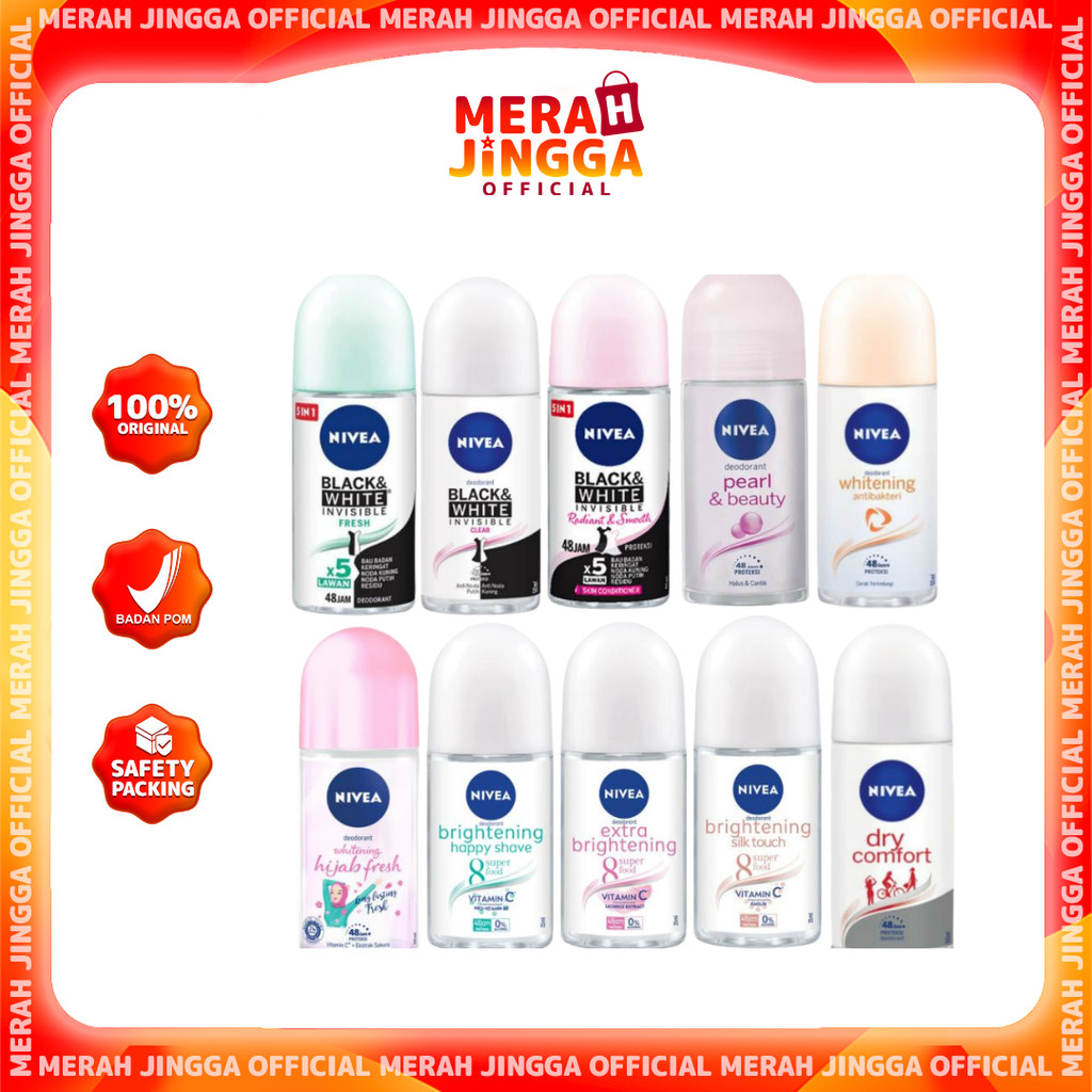 Nivea Deodorant Roll On Women 50ml / Merah Jingga Official