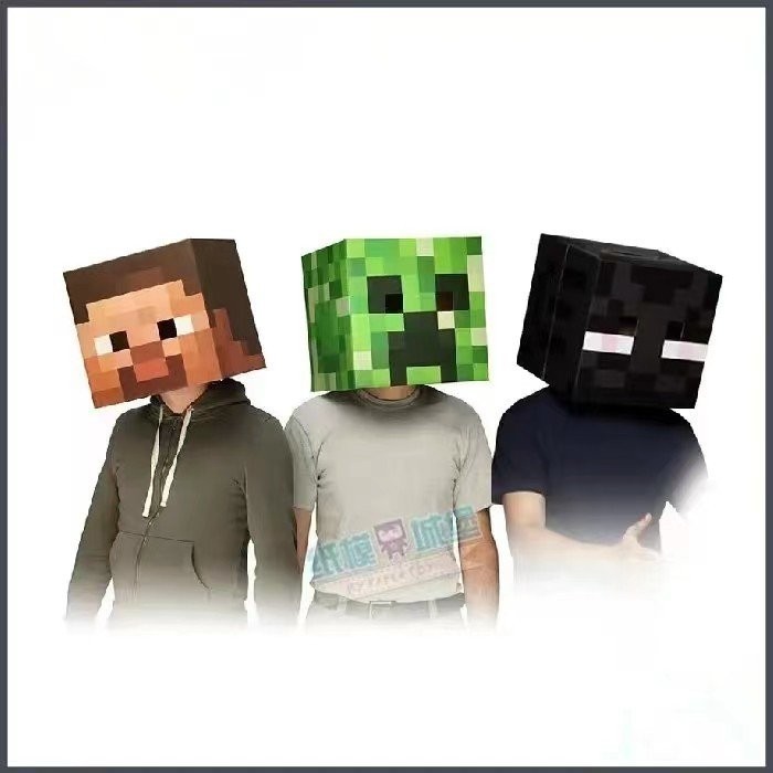 Minecraft Paper Model Headgear Mask Villager Steve Zombie Pixel ...