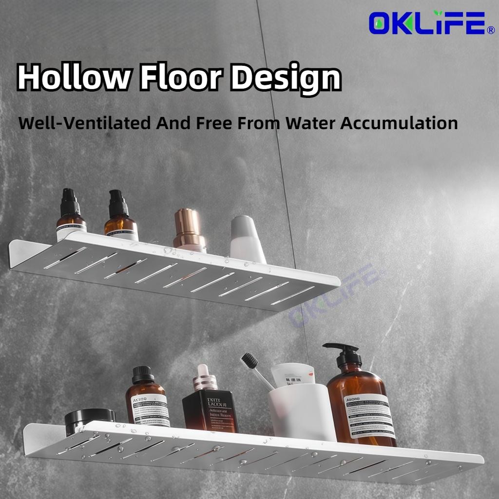 Wall-Mounted Faucet Cosmetic Storage Rack Mirror Front Shelf Punch-Free Bathroom Accessories view 5
