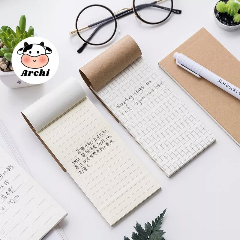 Convenient kraft paper pocket notebook Check list work 50 pages (7x14cm ...