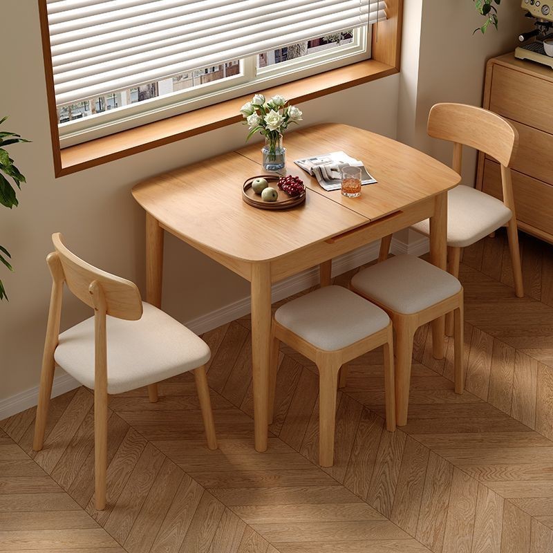 [ SG ] ⚡ Nordic Walnut Solid Wood Folding Dining Table Retractable Home ...