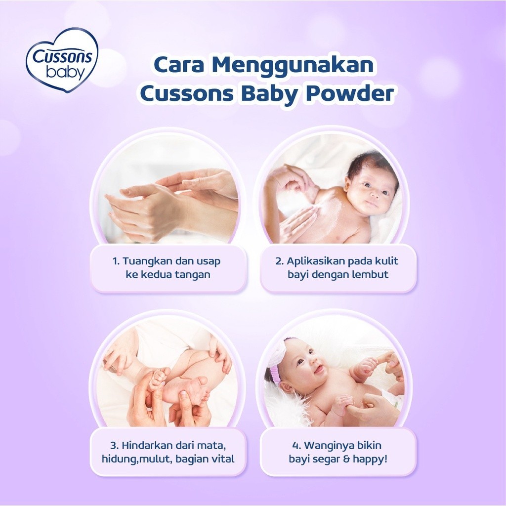 Cussons Baby Powder Fresh & Nourish - Bedak Tabur Bayi / Merah jingga Official - Gambar 4