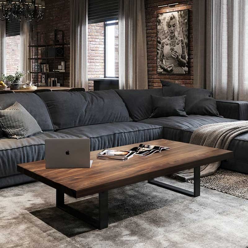 Picture of [Customizable] Retro Nordic Solid Wood Coffee Table Small Apartment ...