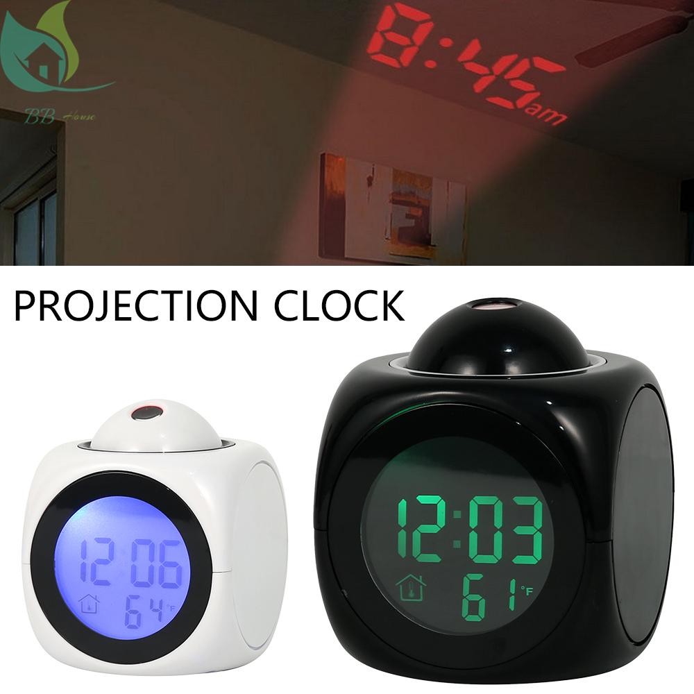 Projection Alarm Clock Voice Talking Electric Digital Alarm Clock with ...