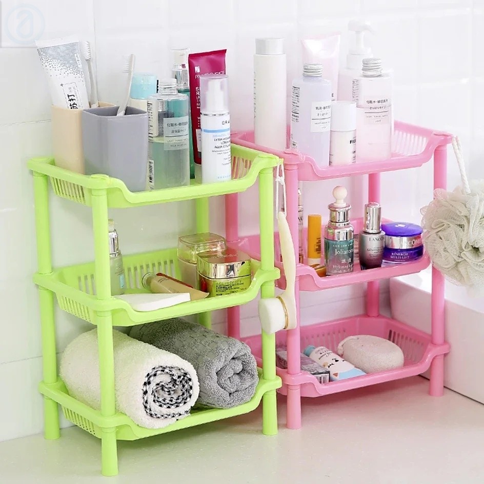 YT 1pc Household double desk rack Kitchen shelf Bathroom plastic ...