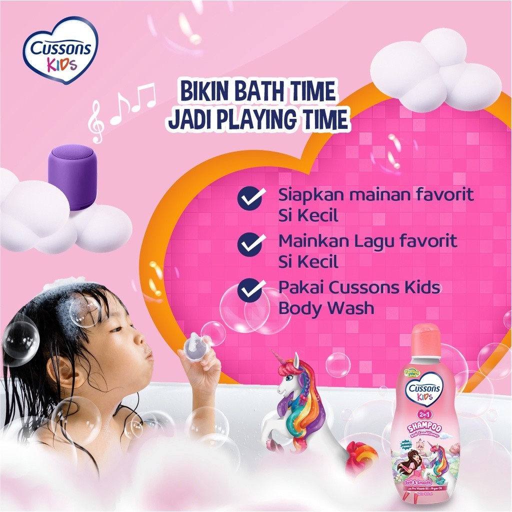 Cussons Kids Shampoo & Conditioner Unicorn Soft & Smooth - Sampo Anak / Merah Jingga Official - Gambar 4